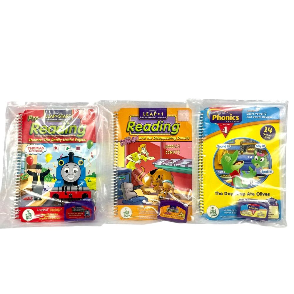 Leap Frog Leap Start Books & Cartridges Lot of 3 Reading & Phonics
